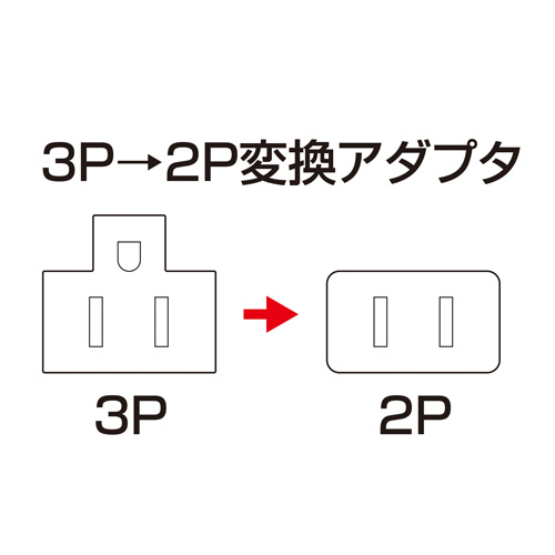 3P→2P変換アダプタ（ブラック） TAP-AD8BK
