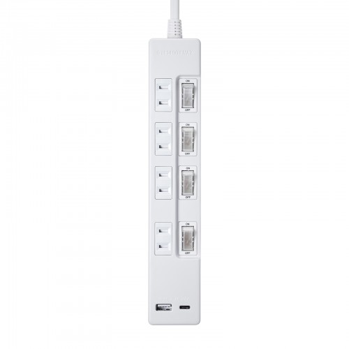 USB充電機能付きタップ Type-C搭載（2P・4個口・2m） TAP-B102UC-2W
