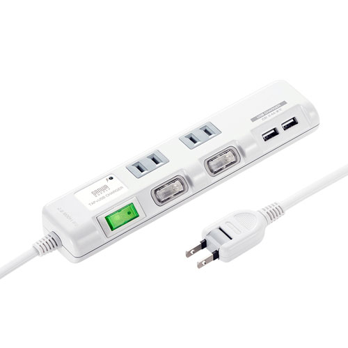 USB充電ポート付き節電タップ(面ファスナー付き)