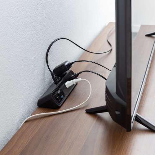 �d���^�b�v USB�[�d AC4�� USB PD65W�Ή� USB-A���� 2m �N�����v�Œ� �u���b�N