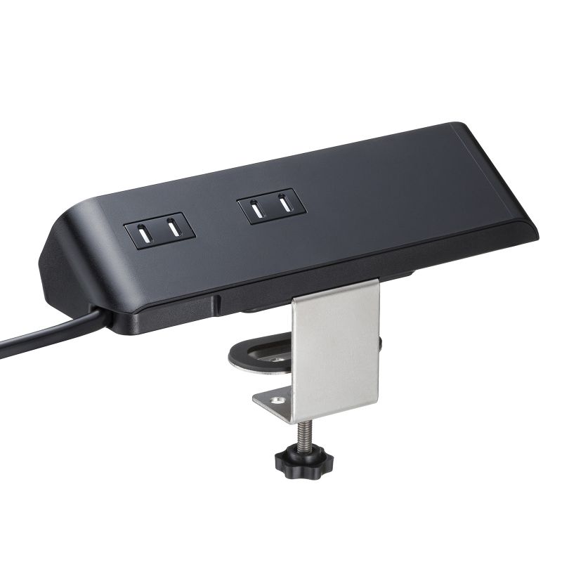 �d���^�b�v USB�[�d AC4�� USB PD65W�Ή� USB-A���� 2m �N�����v�Œ� �u���b�N