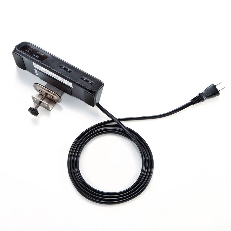 �d���^�b�v USB�[�d AC4�� USB PD65W�Ή� USB-A���� 2m �N�����v�Œ� �u���b�N