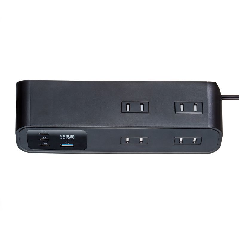 �d���^�b�v USB�[�d AC4�� USB PD65W�Ή� USB-A���� 2m �N�����v�Œ� �u���b�N