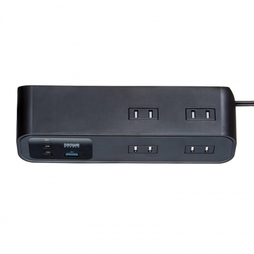 �d���^�b�v USB�[�d AC4�� USB PD65W�Ή� USB-A���� 2m �N�����v�Œ� �u���b�N
