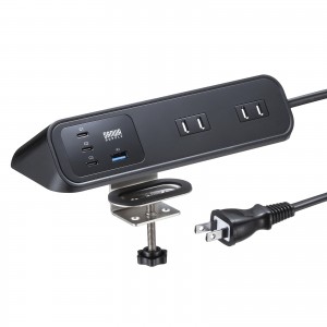 �d���^�b�v USB�[�d AC4�� USB PD65W�Ή� USB-A���� �ꊇ�W���X�C�b�` 2m �N�����v�Œ� �u���b�N