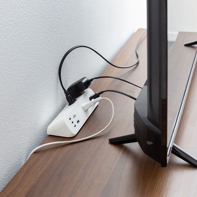 �d���^�b�v USB�[�d AC4�� USB PD65W�Ή� USB-A���� 2m �N�����v�Œ� �z���C�g