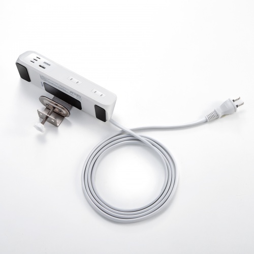�d���^�b�v USB�[�d AC4�� USB PD65W�Ή� USB-A���� 2m �N�����v�Œ� �z���C�g