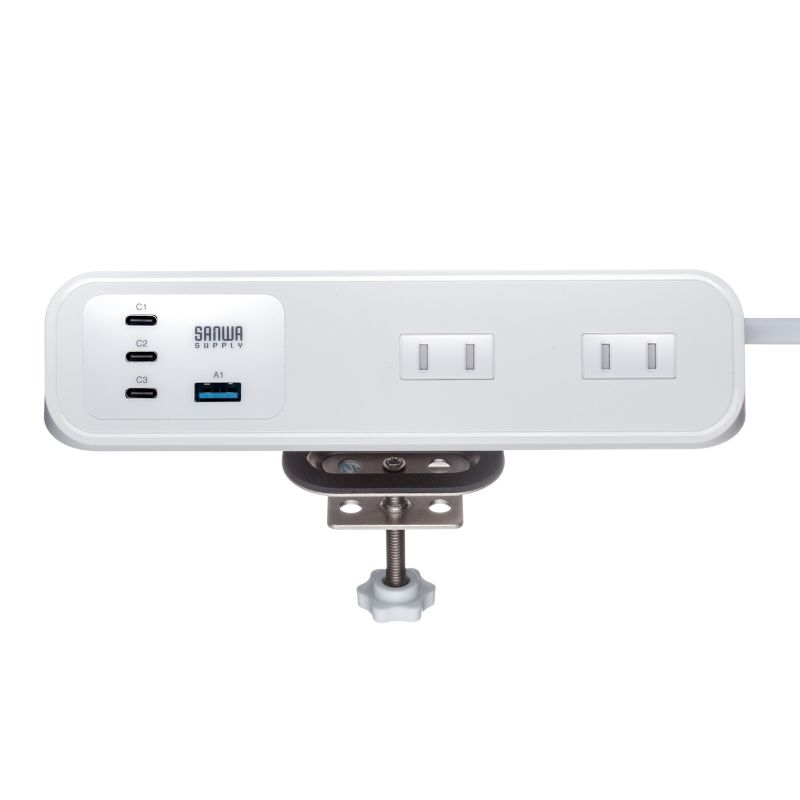 �d���^�b�v USB�[�d AC4�� USB PD65W�Ή� USB-A���� 2m �N�����v�Œ� �z���C�g