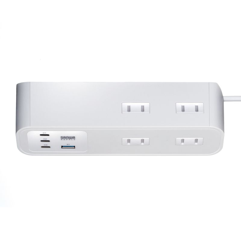 �d���^�b�v USB�[�d AC4�� USB PD65W�Ή� USB-A���� 2m �N�����v�Œ� �z���C�g