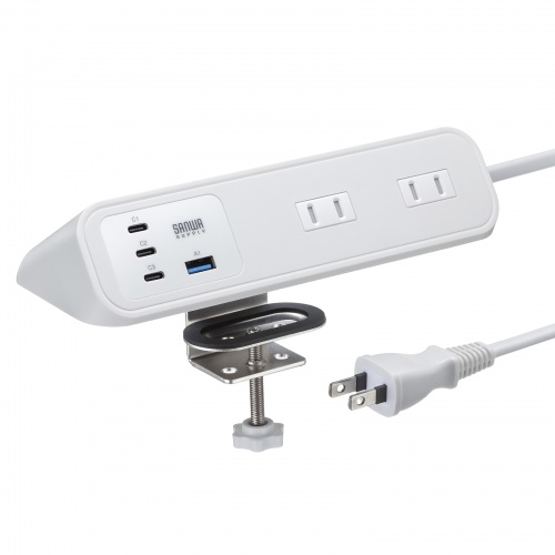 �d���^�b�v USB�[�d AC4�� USB PD65W�Ή� USB-A���� 2m �N�����v�Œ� �z���C�g
