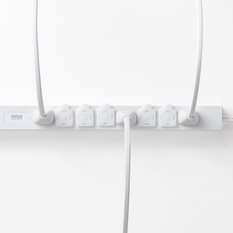 三連休限定緊急値下げ！【正規品】Square Terminal ホワイト TAP-PSC3N100 プラグ安全カバー サンワサプライ 適合プラグ3P接地付き