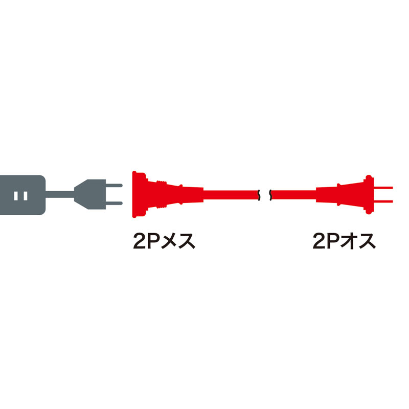 電源延長コード（抜け止め・2P・ブラック・10m） TAP-EX12-10BKN