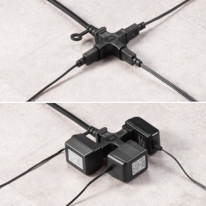 電源延長コード（3個口）ブラック・0.3m