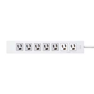 電源タップ(3P抜け止め・7個口・5m・集中スイッチ・雷ガード