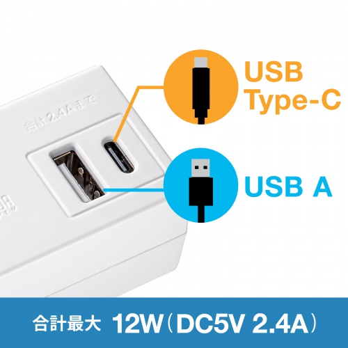 oCd^bv 2 USB-A|[g Type-C|[g iPhone/iPad/X}z/^ubg[d XCOvO RpNg TAP-MUC1AC2W