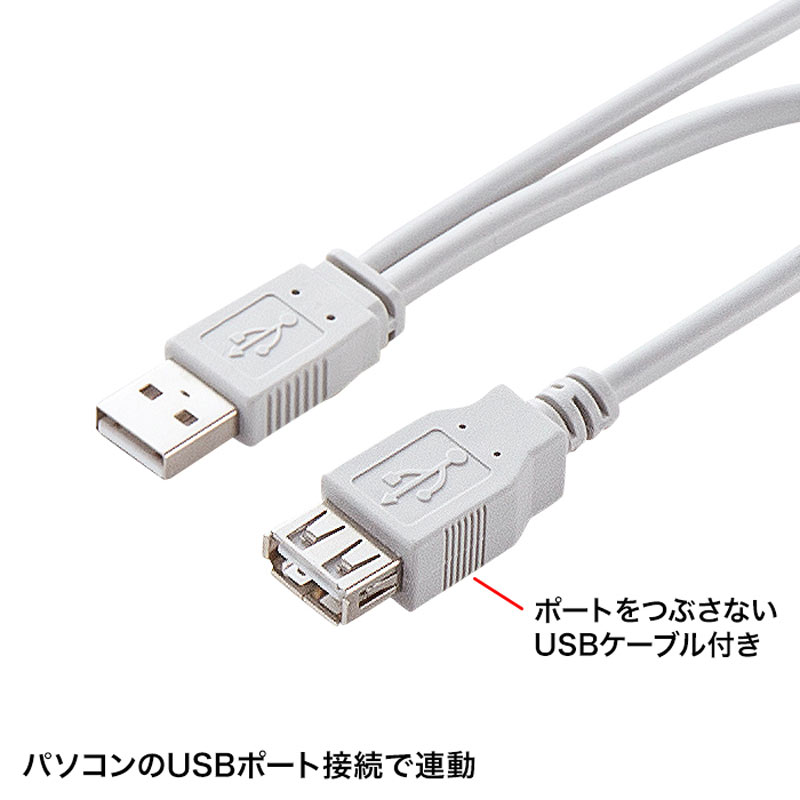 USB連動タップ（3P・8個口・2m・ラインタイプ） TAP-RE4UN