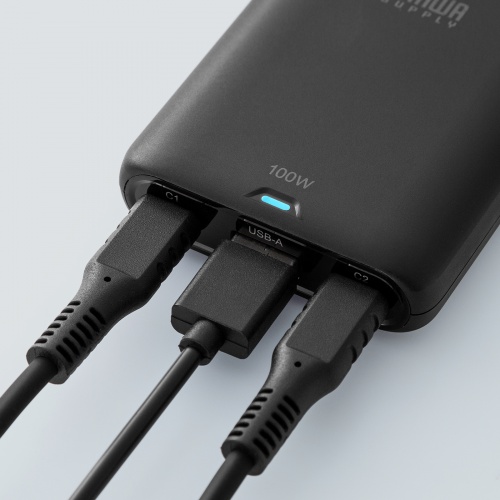 �d���^�b�v USB PD 100W �}���[�d GaN 1.5m �����R�[�h �y�����^18mm�z Type-C�~2 A�~1 AC�~2�� �R���Z���g L�^�v���O