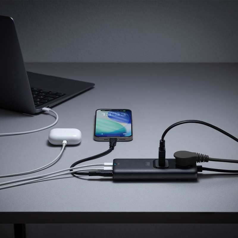 �d���^�b�v USB PD 100W �}���[�d GaN 1.5m �����R�[�h �y�����^18mm�z Type-C�~2 A�~1 AC�~2�� �R���Z���g L�^�v���O