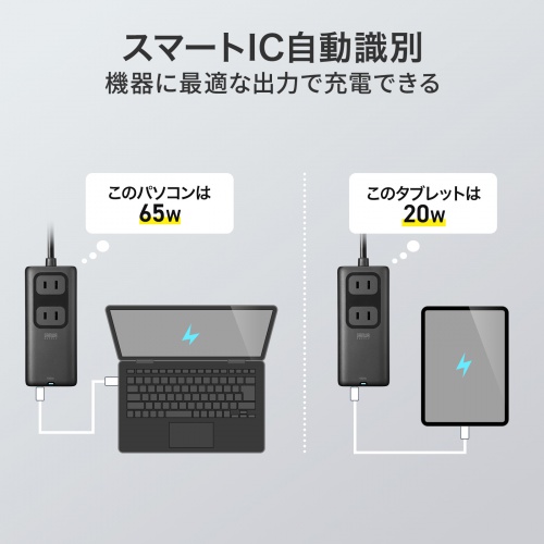 �d���^�b�v USB PD 100W �}���[�d GaN 1.5m �����R�[�h �y�����^18mm�z Type-C�~2 A�~1 AC�~2�� �R���Z���g L�^�v���O