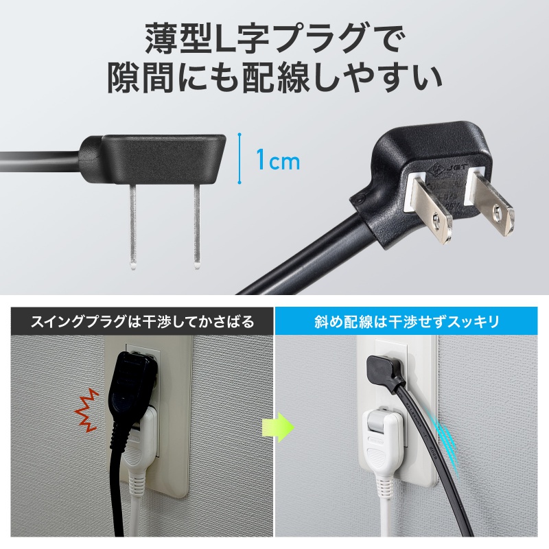 �d���^�b�v USB PD 100W �}���[�d GaN 1.5m �����R�[�h �y�����^18mm�z Type-C�~2 A�~1 AC�~2�� �R���Z���g L�^�v���O