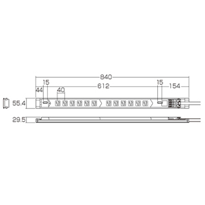 20Aコンセントバー（19インチサーバーラック用・12個口）【返品不可