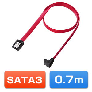 上L型シリアルATA3ケーブル（ストレート側ラッチ付き・0.7m）TK-SATA3