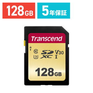 Transcend SDXCカード 128GB Class10 UHS-I U3 V30 TS128GSDC500S 