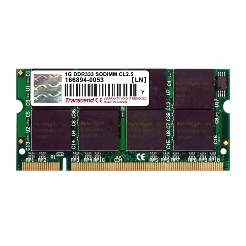 Transcend 1GB Memory for NotePC/SO-DIMM DDR-333(PC-2700)  TS128MSD64V3A TS128MSD64V3A