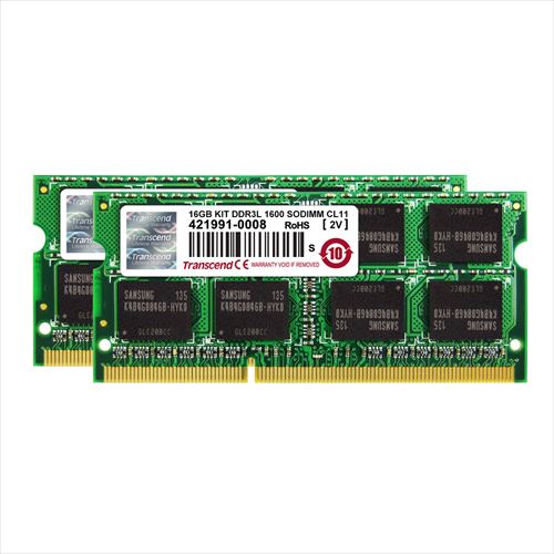 Transcend ノートPC用増設メモリ 16GB（8GB×2） DDR3L-1600 PC3L-12800