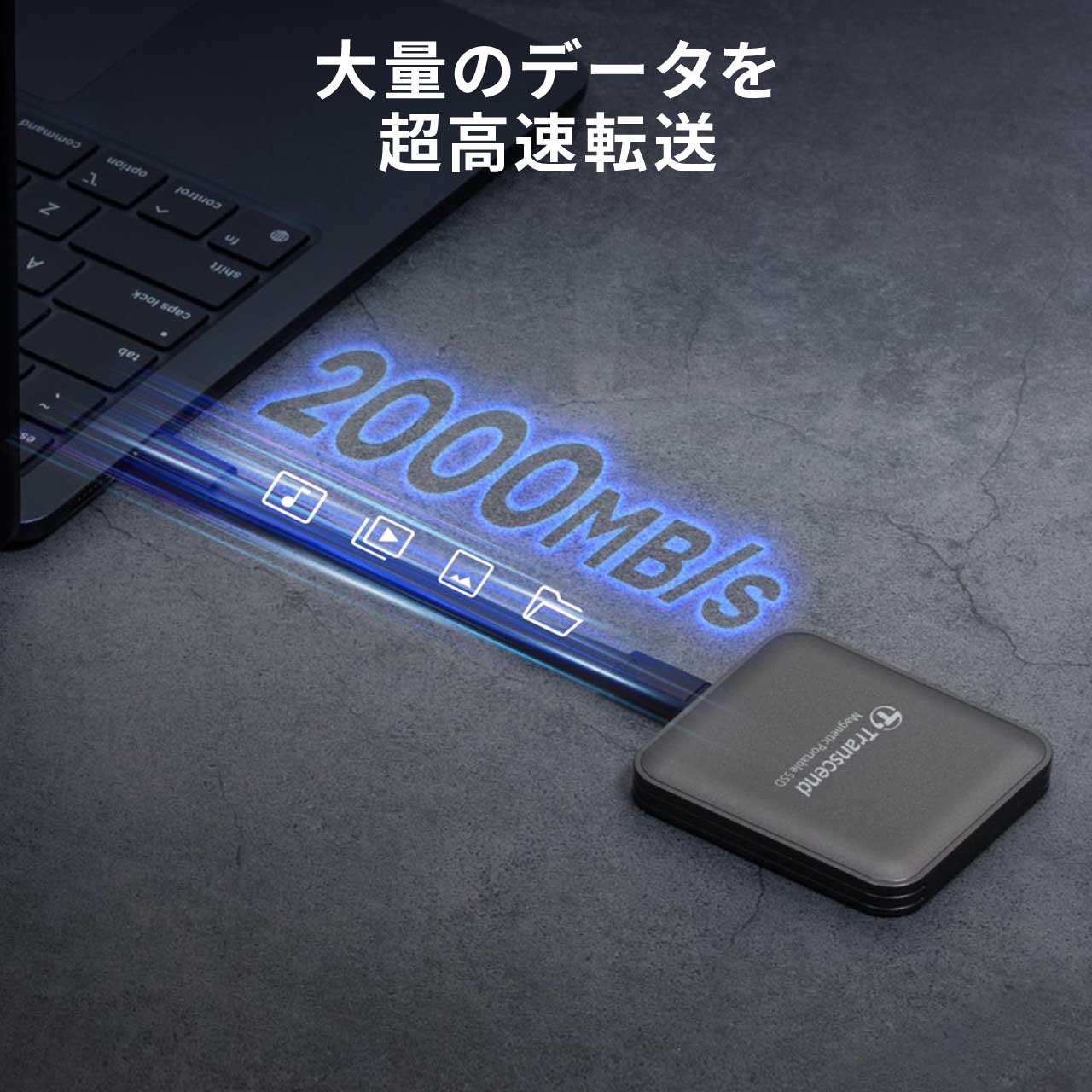 �|�[�^�u��SSD 1TB �ő�2000MB/s iPhone MagSafe�Ή� 4K ProRes�B�e USB 20Gbps �O�t��SSD �R���p�N�g �O���[