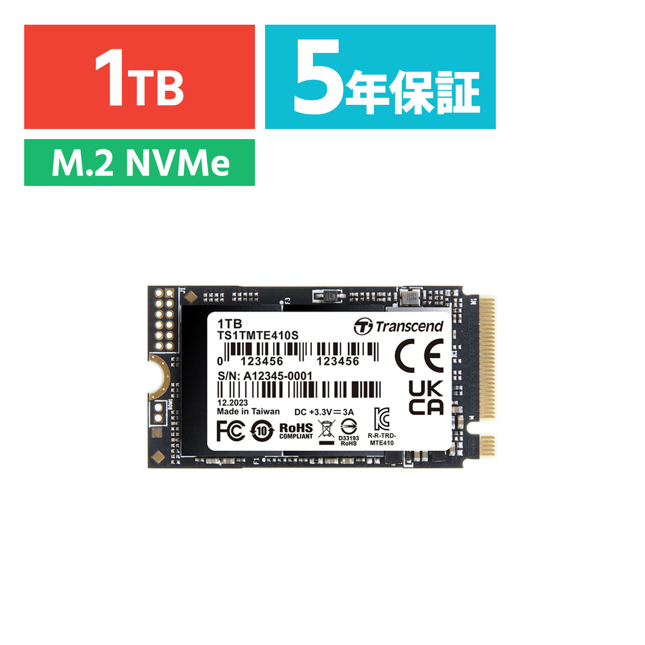 M.2 SSD 1TB NVMe PCIe Gen4~4 Type 2242  Read 5000MB/s SLCLbV MTE410S Transcend TS1TMTE410S