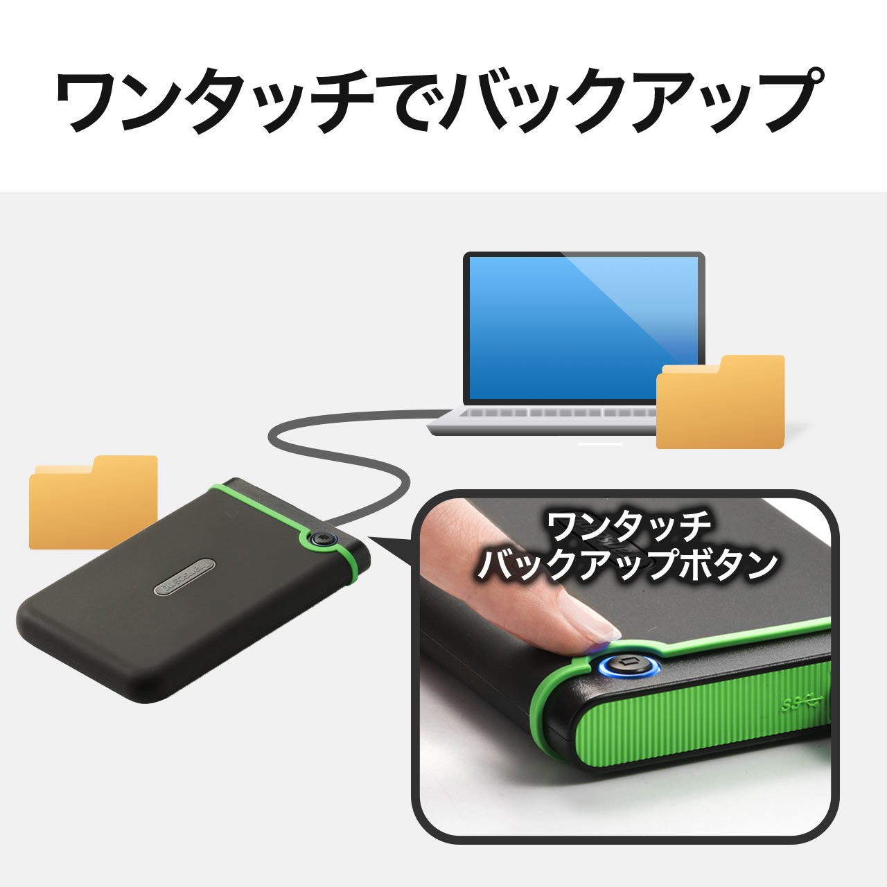 Transcend USB3.1 2.5インチ スリムポータブルHDD 耐衝撃 1TB
