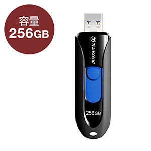 Transcend　USBメモリ　256GB　USB3.1(Gen1)　キャップレス　スライド式　JetFlash 790　ブラック　TS256GJF790K