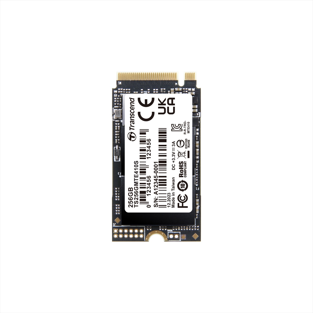 M.2 SSD 256GB NVMe PCIe Gen4~4 Type 2242  Read 3300MB/s SLCLbV MTE410S Transcend TS256GMTE410S