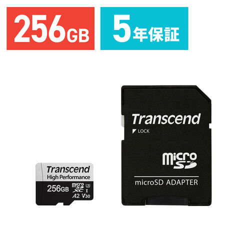 microSDXCカード 256GB UHS-I U3 V30 A2 SD変換アダプタ付き Nintendo Switch対応 Transcend製  TS256GUSD330S