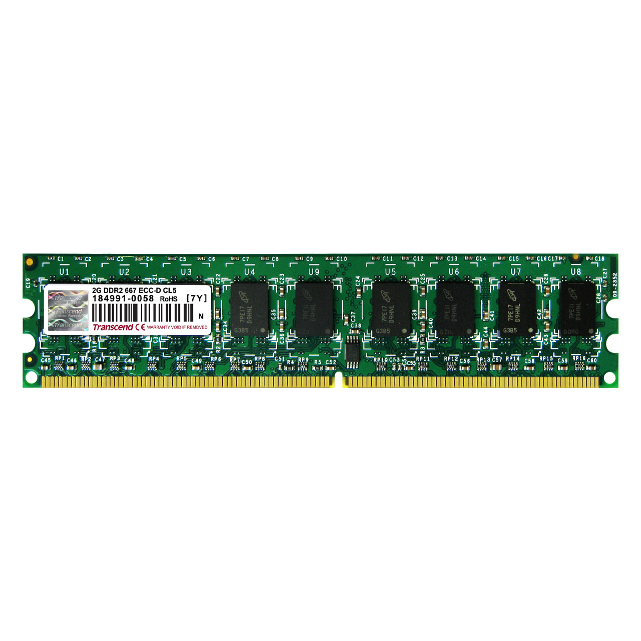 Transcend fXNgbvPCp݃ 2GB DDR2-667 PC2-5300 ECC DIMM TS256MLQ72V6U TS256MLQ72V6U