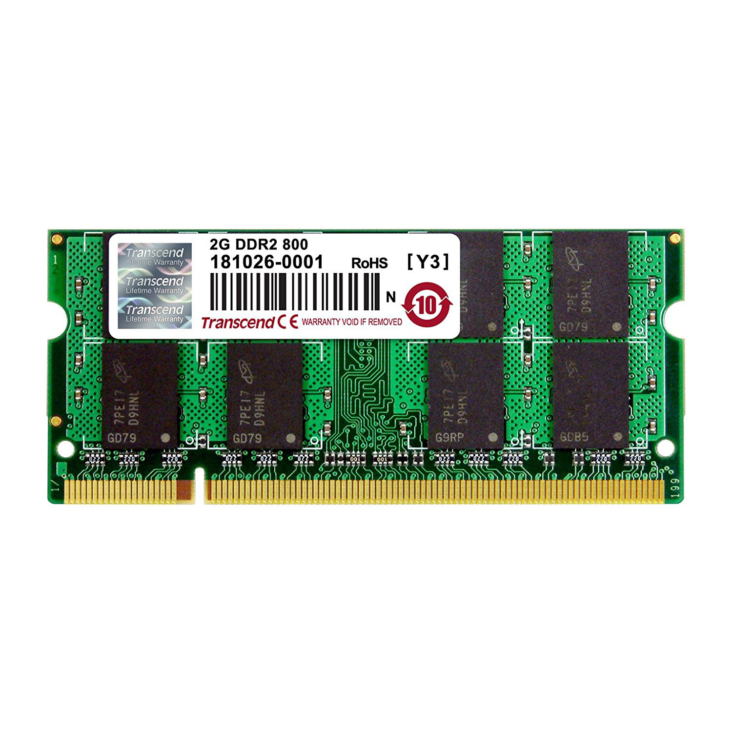 Transcend ノートPC用増設メモリ 2GB DDR2-800 PC2-6400 SO-DIMM TS256MSQ64V8U  TS256MSQ64V8U