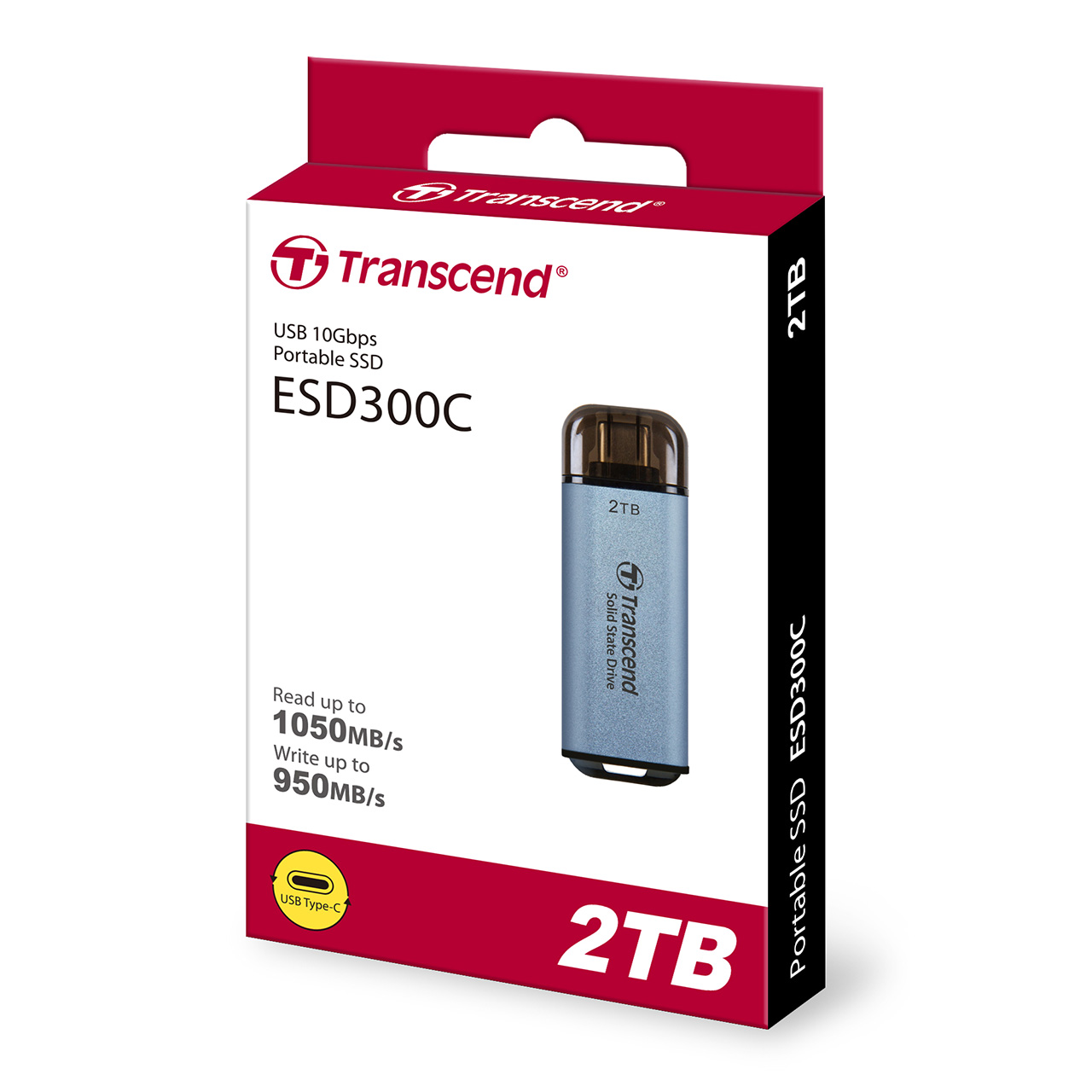 大容量外付けSSD 2TB　ブルー　USB-C 3.1２TB色