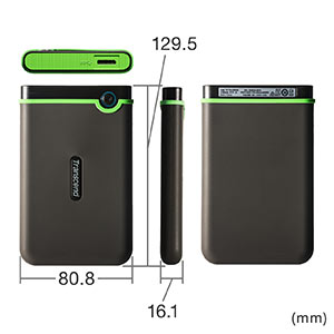 Transcend ポータブルHDD 2TB（TS2TSJ25M3） Transcend USB3.1 2.5インチ スリムポータブルHDD 耐衝撃 2TB
