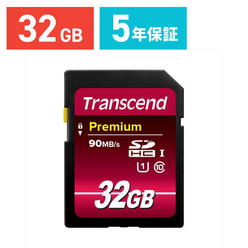 SDHC�J�[�h 32GB class10 UHS-I�Ή� Premium Transcend�А� TS32GSDU1�i�ő�]�����x 45MB/s�j SD�J�[�h�P�[�X�t��