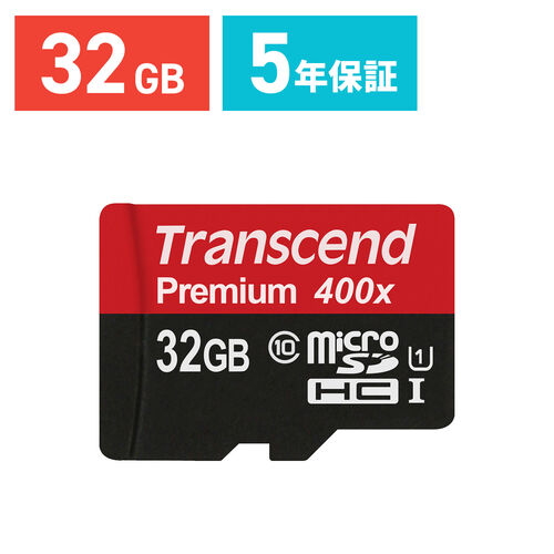Transcend microSDHCカード 32GB Class10 UHS-I対応 400x TS32GUSDCU1 