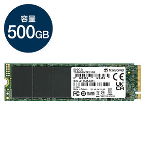 Transcend M.2 SSD 500GB NVMe 1.3 PCIe Gen3 ~4 3D NAND TS500GMTE110Q