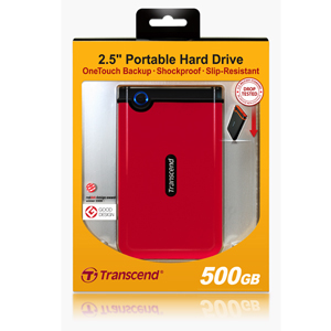 Transcend 500GB StoreJet 2.5 mobile ϏՌ|[^un[hfBXN (SATA) TS500GSJ25M-R