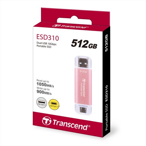 Transcend XeBbNSSD 512GB ESD310 |[^uSSD USB3.2 Gen2 Type-A C iPhone16Ή sN TS512GESD310P