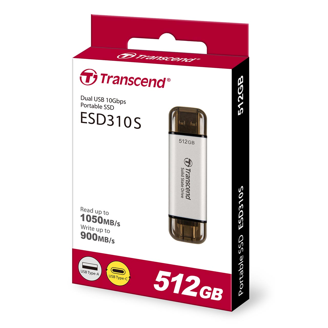 Transcend XeBbNSSD 512GB ESD310 |[^uSSD USB3.2 Gen2 Type-A C iPhone15 ROG Ally Ή Vo[ TS512GESD310S
