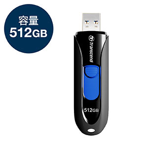 Transcend USBメモリ 512GB USB3.1(Gen1) キャップレス スライド式 JetFlash 790 ブラック TS512GJF790K