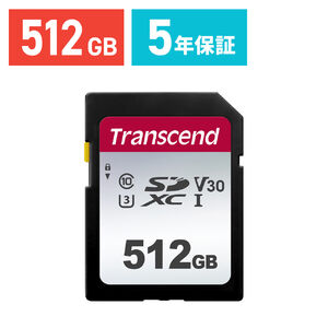 Transcend SDXCカード 512GB Class10 UHS-I U3 V30 TS512GSDC300S 