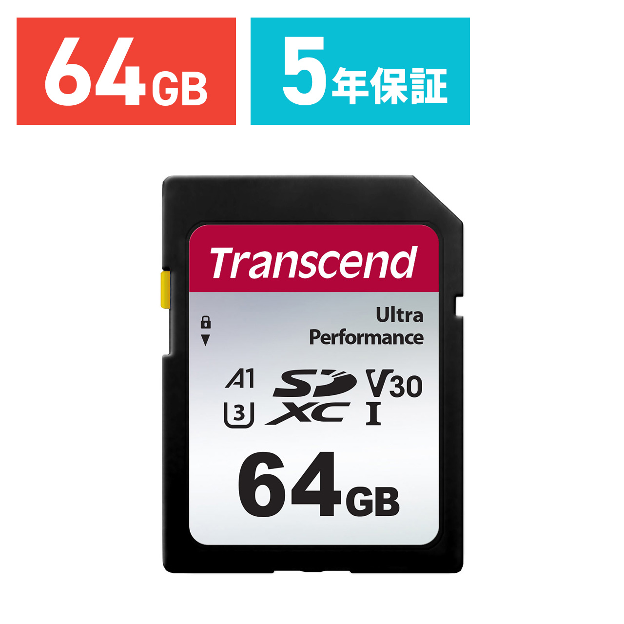 Transcend SDXCJ[h 64GB UHS-I U3 V30 A1 TS64GSDC340S TS64GSDC340S