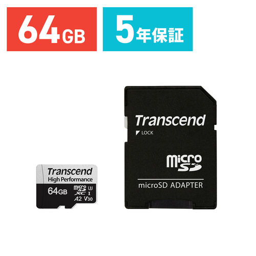 microSDXCJ[h 64GB UHS-I U3 V30 A2 SDϊA_v^t Nintendo SwitchΉ Transcend TS64GUSD330S