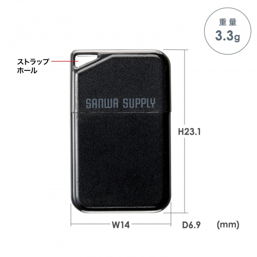 USBメモリ 超小型 16GB USB2.0 キャップ式 USB A接続 ストラップ